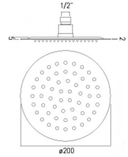 Additional image for Glide Round Shower Head (200mm, Stainless Steel).
