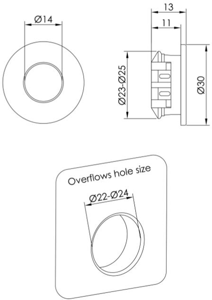 Additional image for Overflow Cover For Pace Basin (Brushed Black).