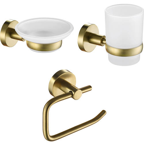 Additional image for Bathroom Accessories Pack 3 (Brushed Brass).