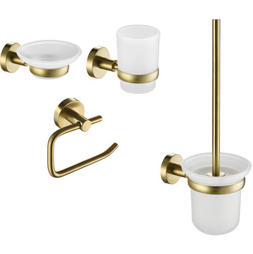 Additional image for Bathroom Accessories Pack 4 (Brushed Brass).
