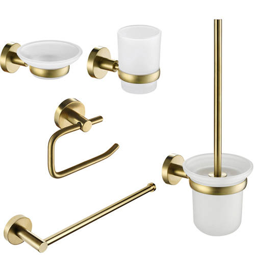 JTP Vos Bathroom Accessories Pack 5 (Brushed Brass).