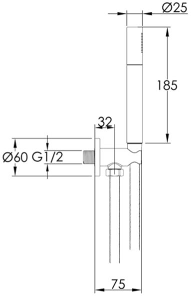 Additional image for Manual Shower Valve With 200mm Head, Arm & Kit (Matt Black).