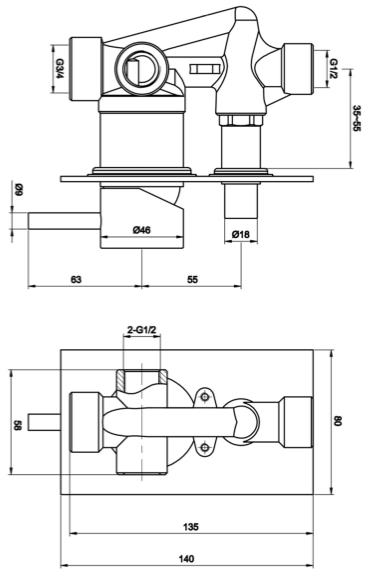 Additional image for Manual Shower Valve With 300mm Head, Arm & Kit (Brushed Brass).