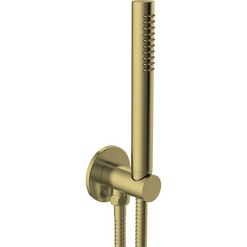 Additional image for Manual Shower Valve With 200mm Head, Arm & Kit (Brushed Brass).