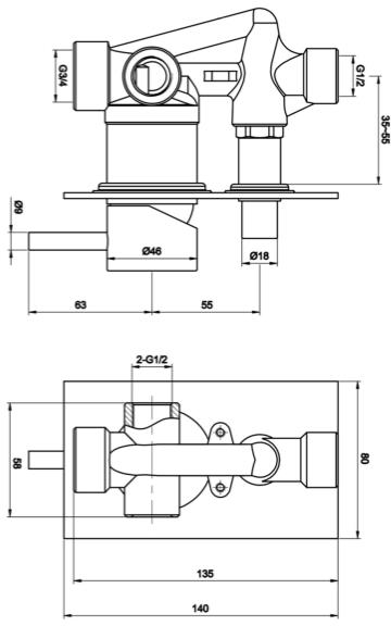 Additional image for Manual Shower Valve With 200mm Head, Arm & Kit (Matt Black).