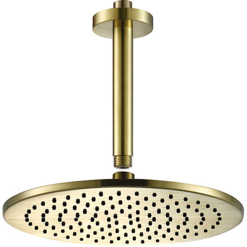 Additional image for Thermostatic Shower Valve, Ceiling Arm & 250mm Head (Br Brass).