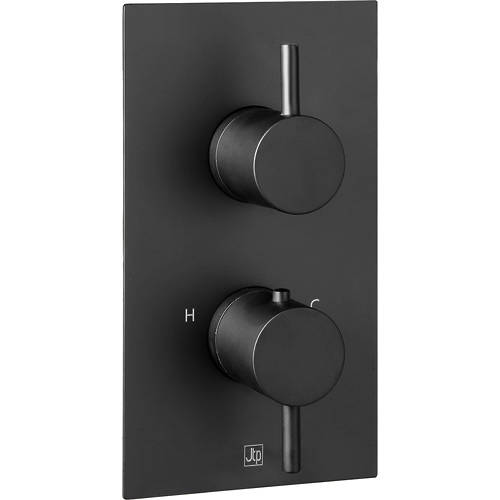 Additional image for Thermostatic Shower Valve, Ceiling Arm & 300mm Head (Matt Black).