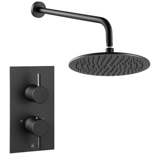 Additional image for Thermostatic Shower Valve, Wall Arm & 200mm Head (Matt Black).