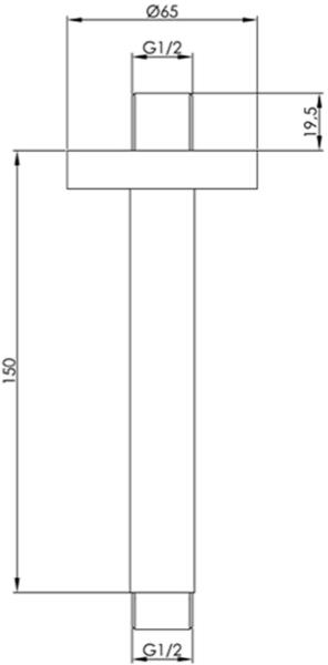 Additional image for Manual Shower Valve With Ceiling Arm & 250mm Head (Br Brass).