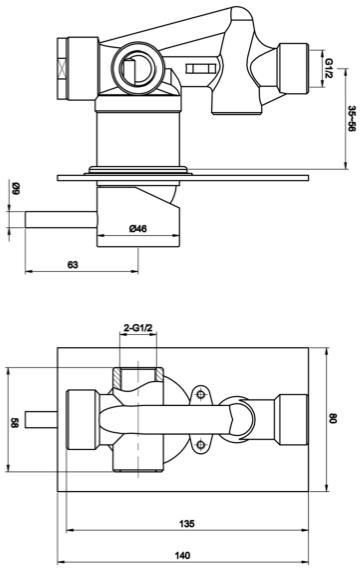 Additional image for Manual Shower Valve With Ceiling Arm & 300mm Head (Matt Black).