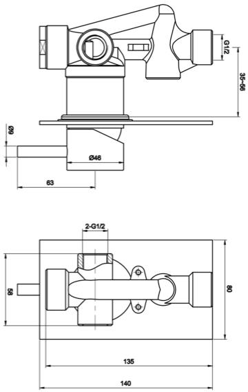 Additional image for Manual Shower Valve With Wall Arm & 300mm Head (Matt Black).