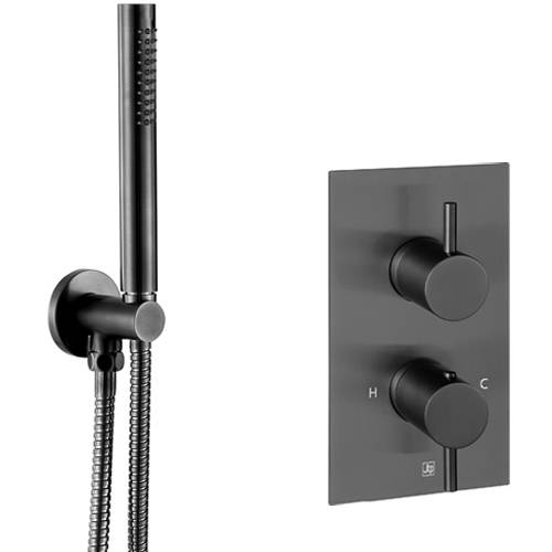 Additional image for Thermostatic Shower Valve With Shower Kit (Brushed Black).
