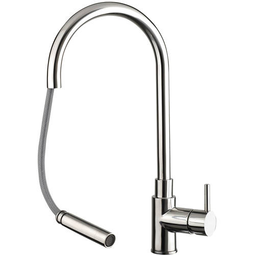 Additional image for Zacca Kitchen Tap With Pull Out Spray (Stainless Steel).
