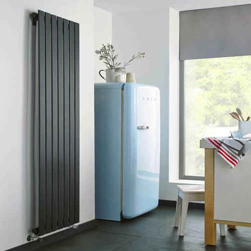 Additional image for Boston Vertical Radiator 410W x 1200H mm (Anthracite).