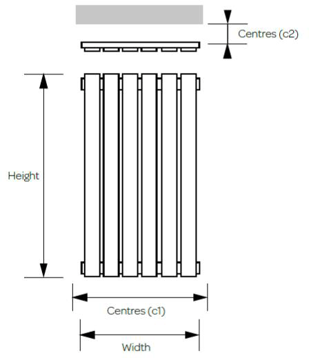 Additional image for Boston Vertical Radiator 410W x 1200H mm (Chrome).