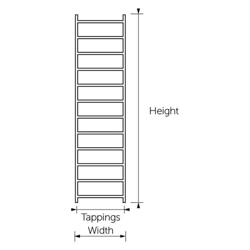Additional image for Connecticut Heated Towel Rail 350x1200mm (S Steel).