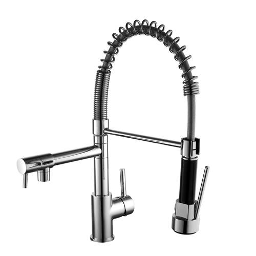 Additional image for Sink Mixer Tap With Pull Out Spray & Spout (Chrome).