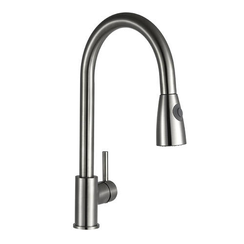 Additional image for Sink Mixer Tap With Pull Out Spray (Brushed Steel).