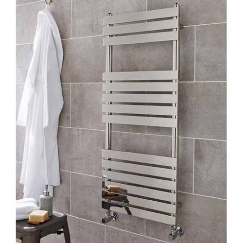 Additional image for Memphis Heated Towel Rail 500W x 1200H mm (Chrome).