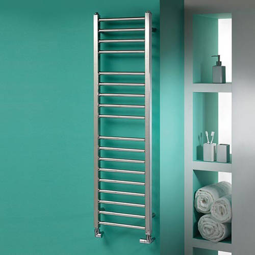 Additional image for Metro Heated Towel Rail 500W x 1200H mm (Stainless Steel).