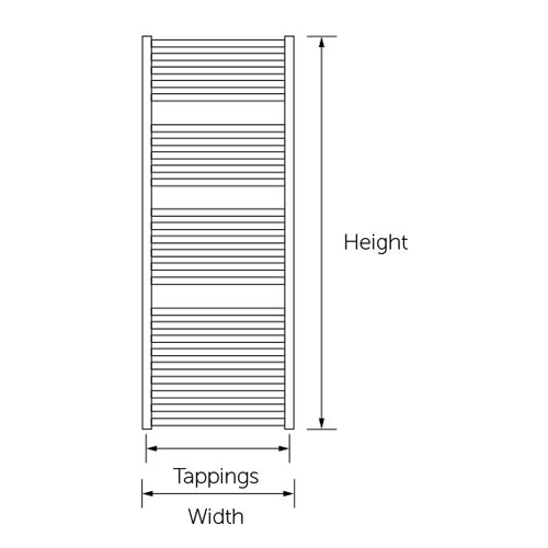 Additional image for Metro Heated Towel Rail 500W x 1200H mm (Stainless Steel).