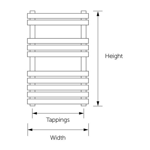 Additional image for Ohio Heated Towel Rail 500W x 1200H mm (Stainless Steel).