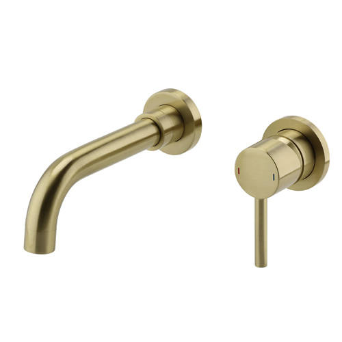 Additional image for Wall Mounted Basin Mixer Tap (Brushed Brass).