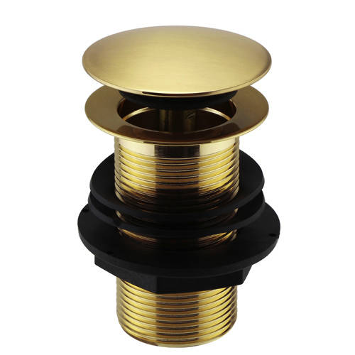Additional image for Click Clack Basin Waste (Un-Slotted, Brushed Brass).