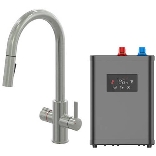 Additional image for Reach Digital 4 In 1 Boiling Water Kitchen Tap (Brushed Nickel, 2.4L).