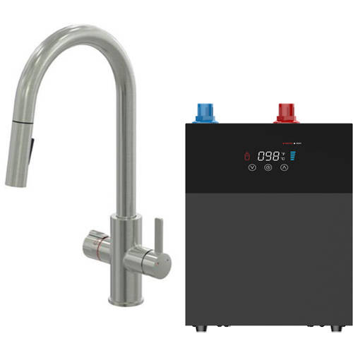 Additional image for Reach Digital 4 In 1 Boiling Water Kitchen Tap (Brushed Nickel, 4.0L).