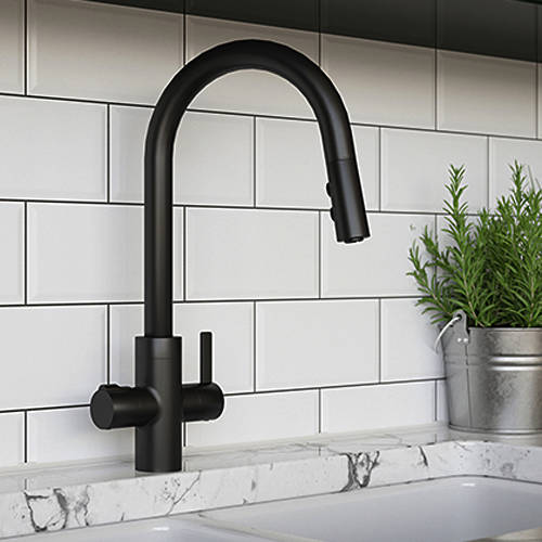 Additional image for Tundra Classic 3 In 1 Boiling Water Kitchen Tap (Matt Black, 2.4L).
