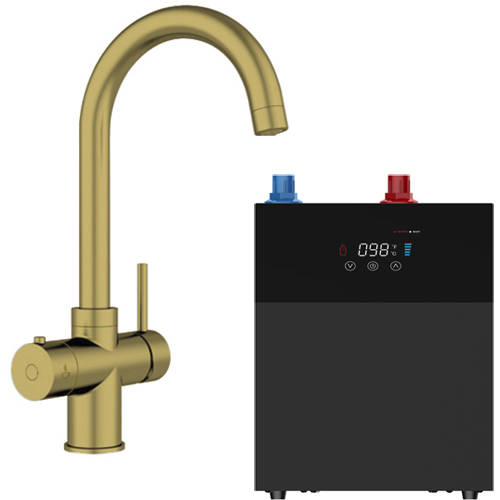 Additional image for Tundra Digital 3 In 1 Boiling Water Kitchen Tap (Brushed Gold, 4.0L).