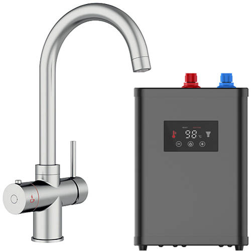 Additional image for Tundra Digital 3 In 1 Boiling Water Kitchen Tap (Chrome, 2.4L).