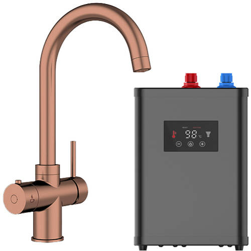 Additional image for Tundra Digital 3 In 1 Boiling Water Kitchen Tap (Copper, 2.4L).