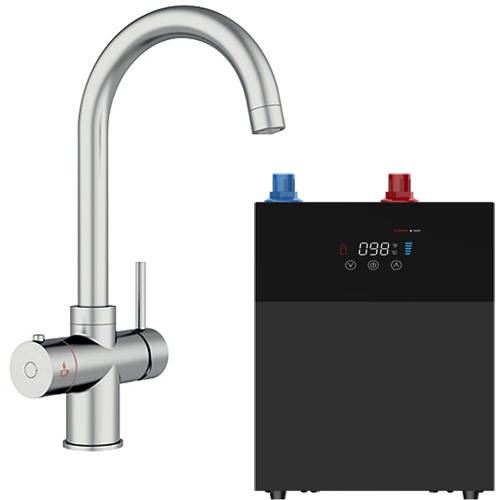 Additional image for Tundra Digital 4 In 1 Boiling Water Kitchen Tap (Chrome, 4.0L).