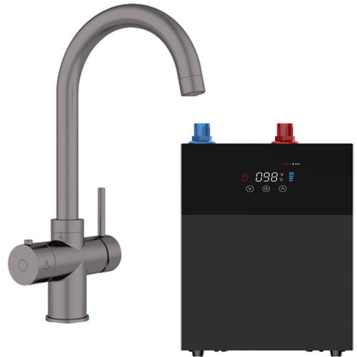 Additional image for Tundra Digital 4 In 1 Boiling Water Kitchen Tap (Gun Metal Grey, 4.0L).