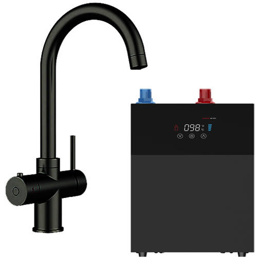 Additional image for Tundra Digital 4 In 1 Boiling Water Kitchen Tap (Matt Black, 4.0L).