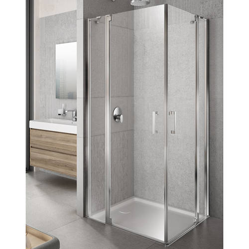 Additional image for Tempo Shower Enclosure With In-Line Panels (750x750mm).