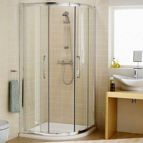 Additional image for 800mm Quadrant Shower Enclosure & Tray (Silver).