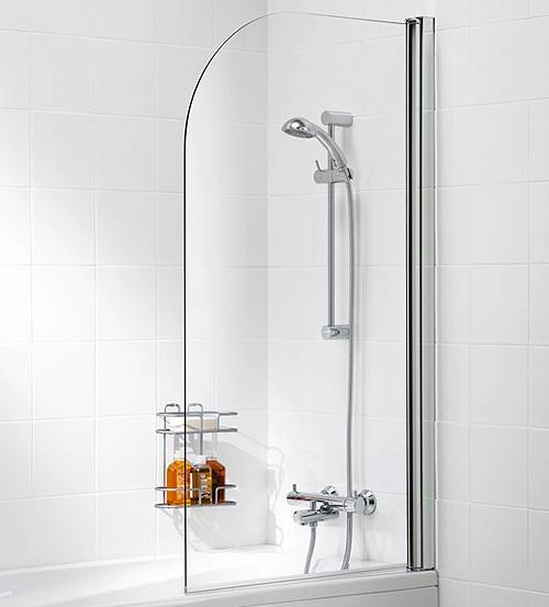 Additional image for 800x1400 Curved Bath Screen (Silver).