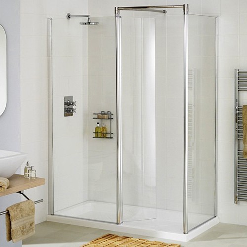 Additional image for Right Hand 1200x750 Walk In Shower Enclosure & Tray (Silver).