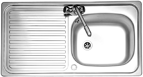 Additional image for Linear 1.0 bowl stainless steel kitchen sink. Reversible. Waste kit supplied