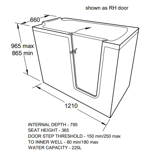 Additional image for Caversham Walk In Bath With Left Handed Door Entry & Seat (1210x660).