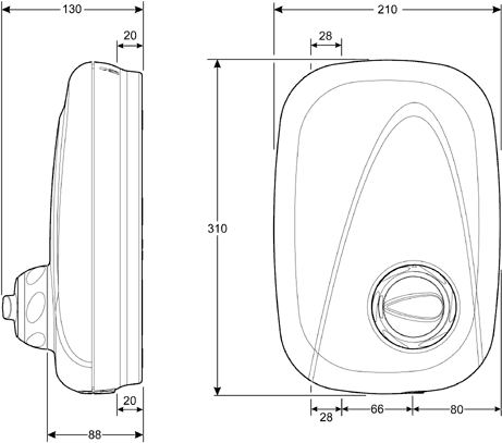 Additional image for Manual Power Shower (White & Chrome).