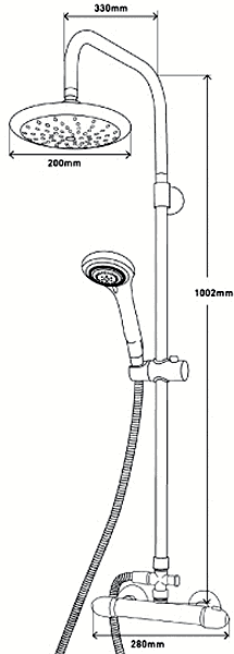 Additional image for Options Stream Bar Shower Valve With Rigid Riser Kit & Head.