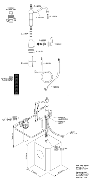 Additional image for Mini Boiling Water Kitchen Tap (Pewter).