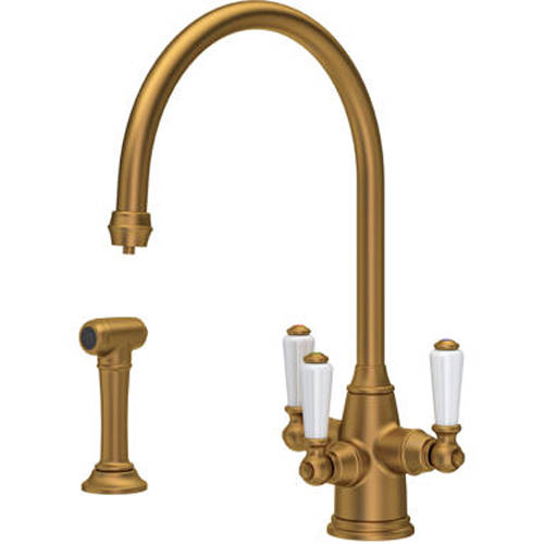 Additional image for 3 In 1 Filtered Kitchen Tap With Rinser (Aged Brass).