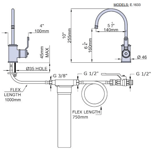 Additional image for Mini Cold Water Filtered Kitchen Tap (Pewter).