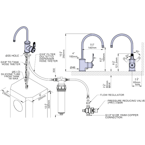 Additional image for Mini Boiling & Filtered Cold Kitchen Tap (Nickel).