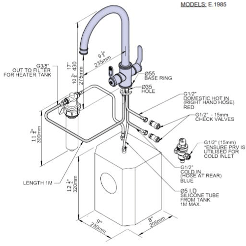 Additional image for 3-in-1 Instant Hot Water Kitchen Tap (Nickel).